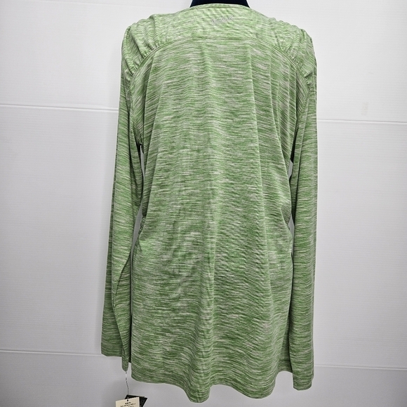 Woolrich Athleisure Top XXL Zip Pocket Dri Release Green Slim Fit Ruched Tee NWT - Picture 16 of 16